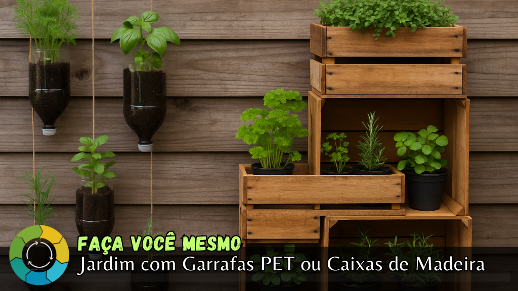 Crie seu Jardim Vertical com Garrafas PET ou Caixas de Madeira